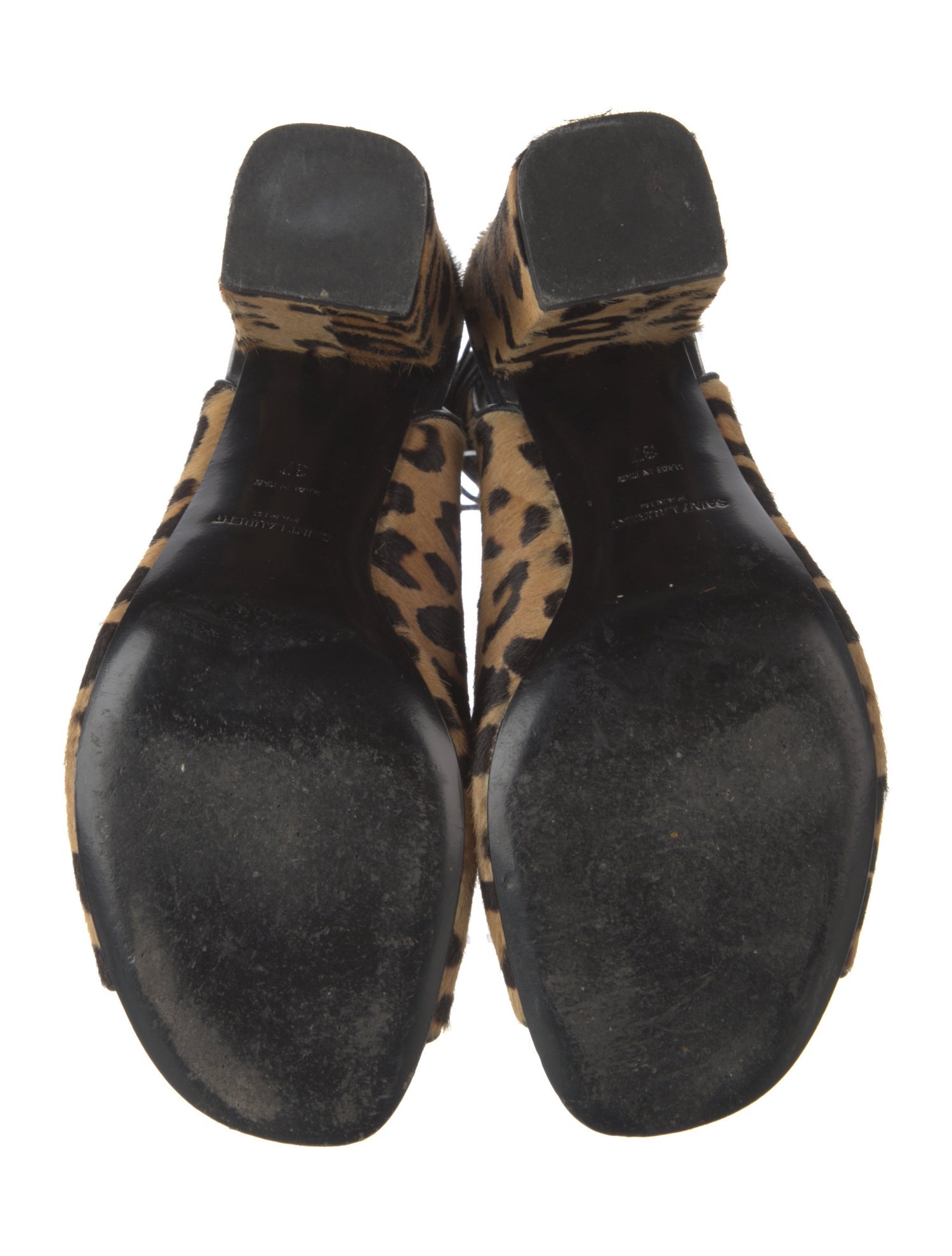 Saint Laurent Ponyhair Animal Print Gladiator Sandals